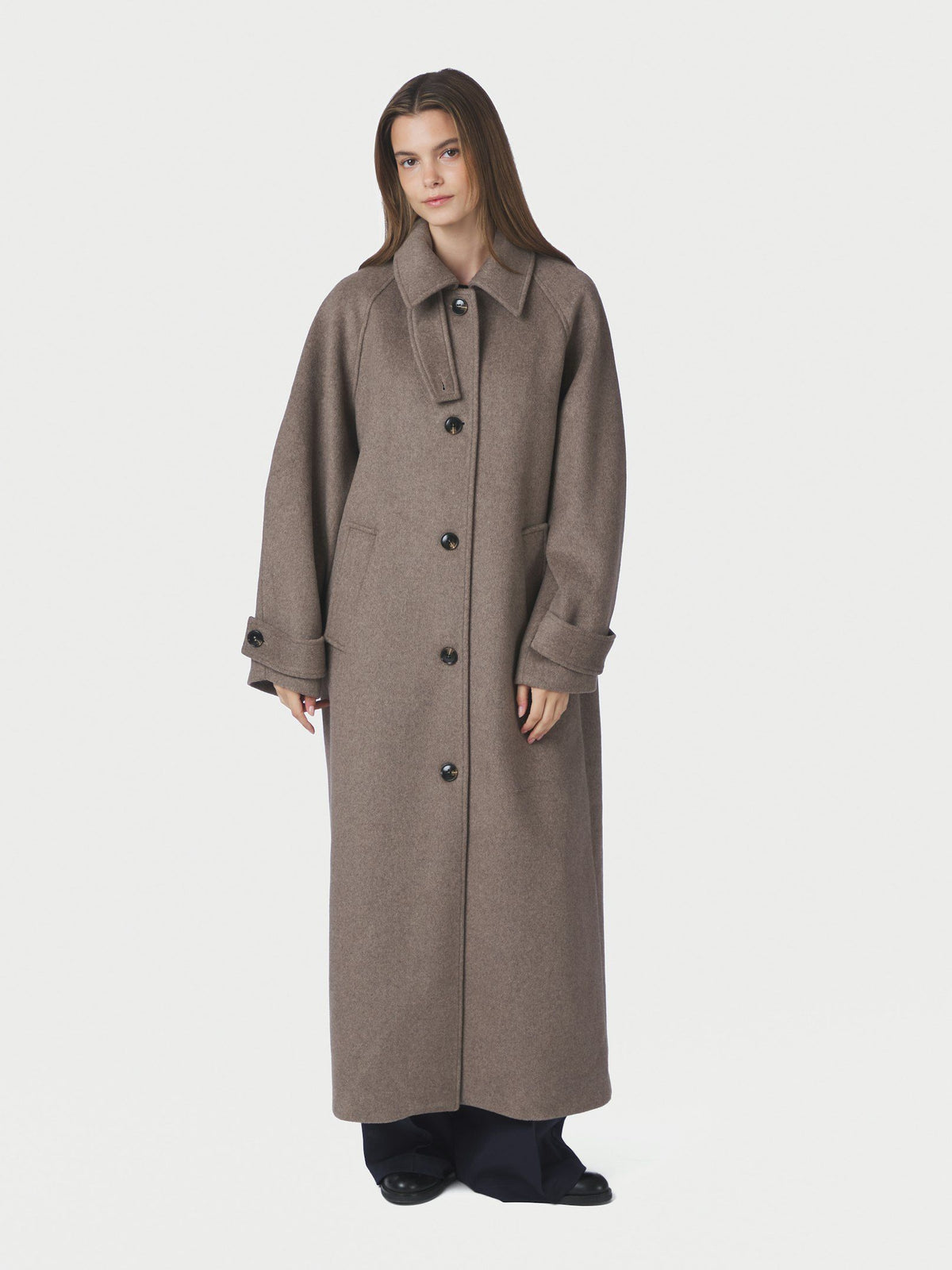 Keaton Wool Coat Taupe Neo Noir