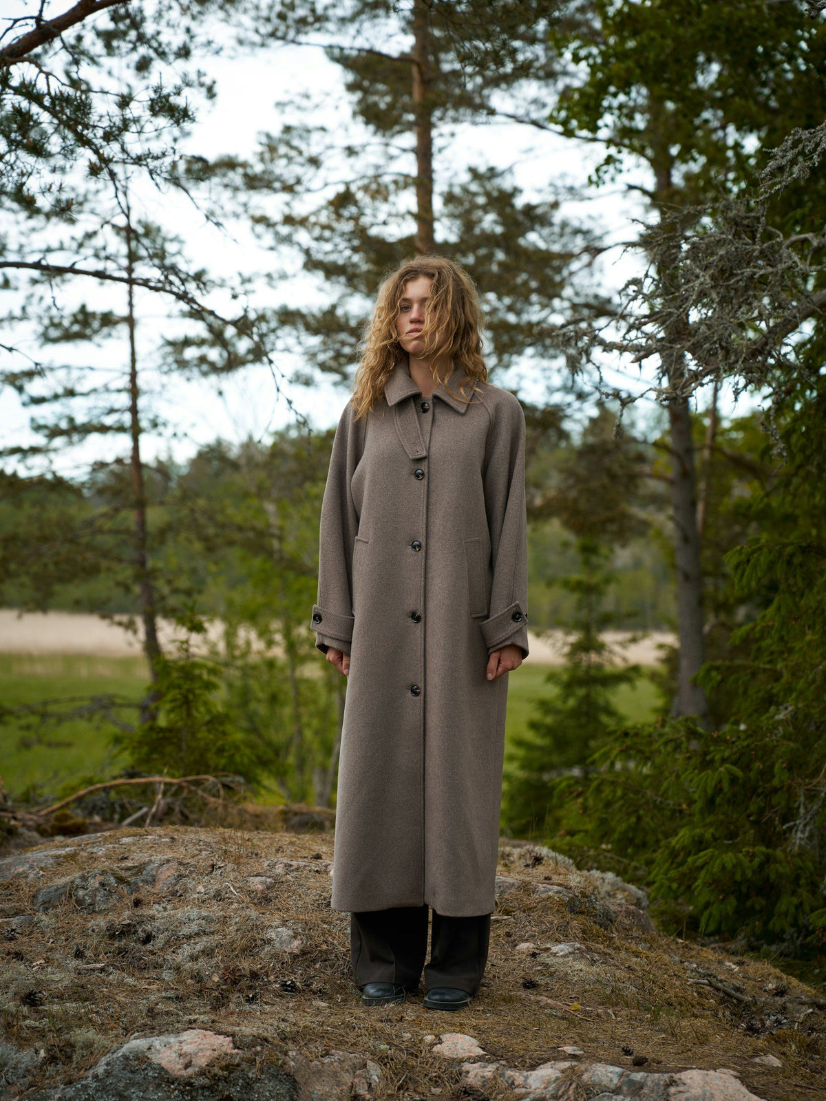 Keaton Wool Coat Taupe Neo Noir