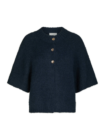 Benuta Fluffy Knit Cardigan Navy Neo Noir