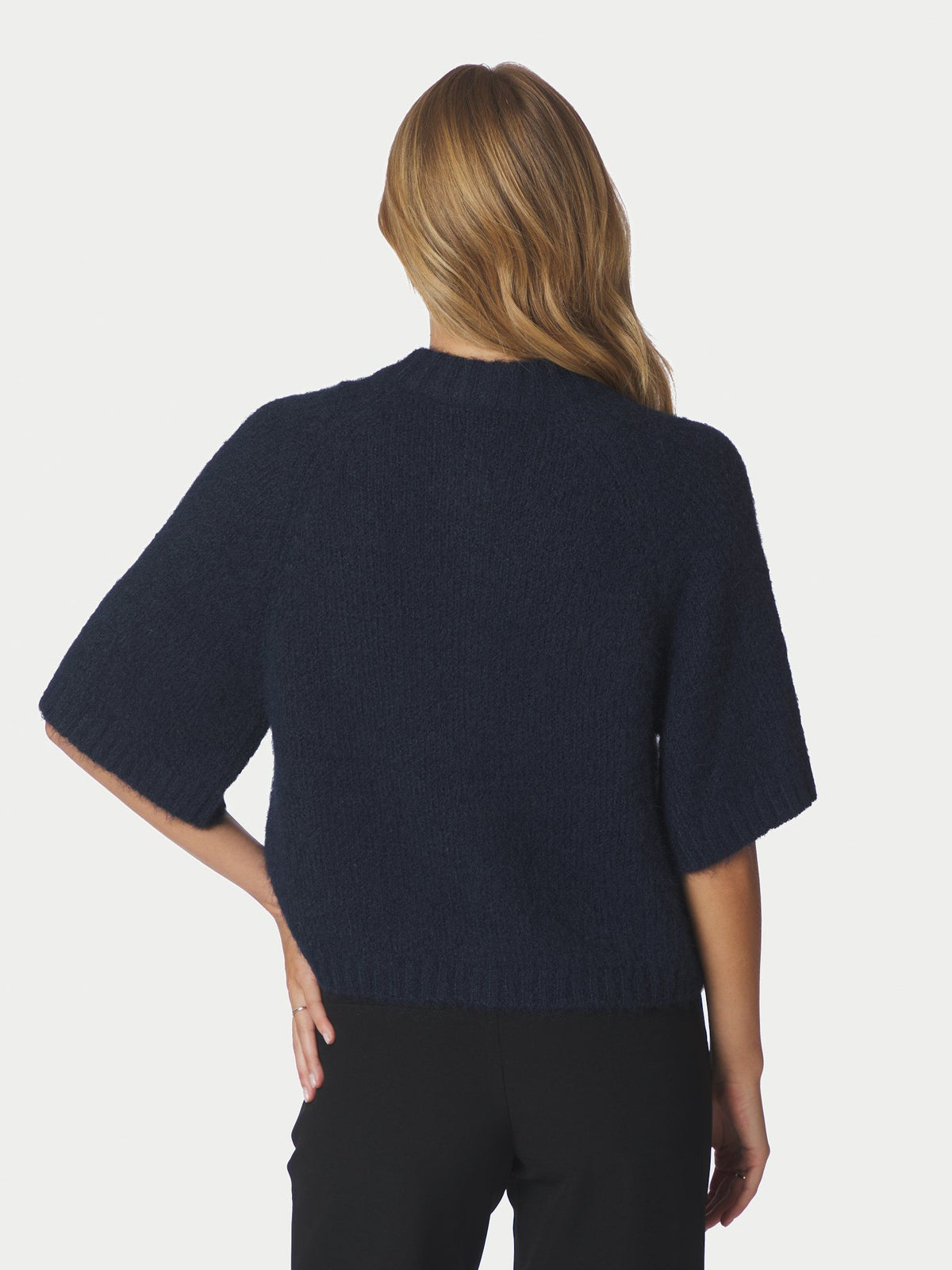 Benuta Fluffy Knit Cardigan Navy Neo Noir