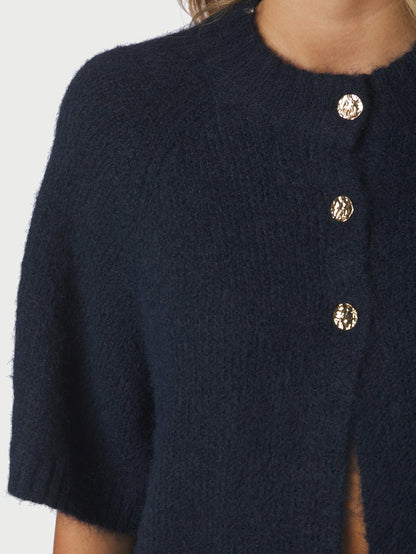 Benuta Fluffy Knit Cardigan Navy Neo Noir