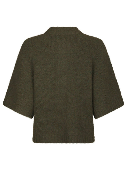 Benuta Fluffy Knit Cardigan Army Neo Noir