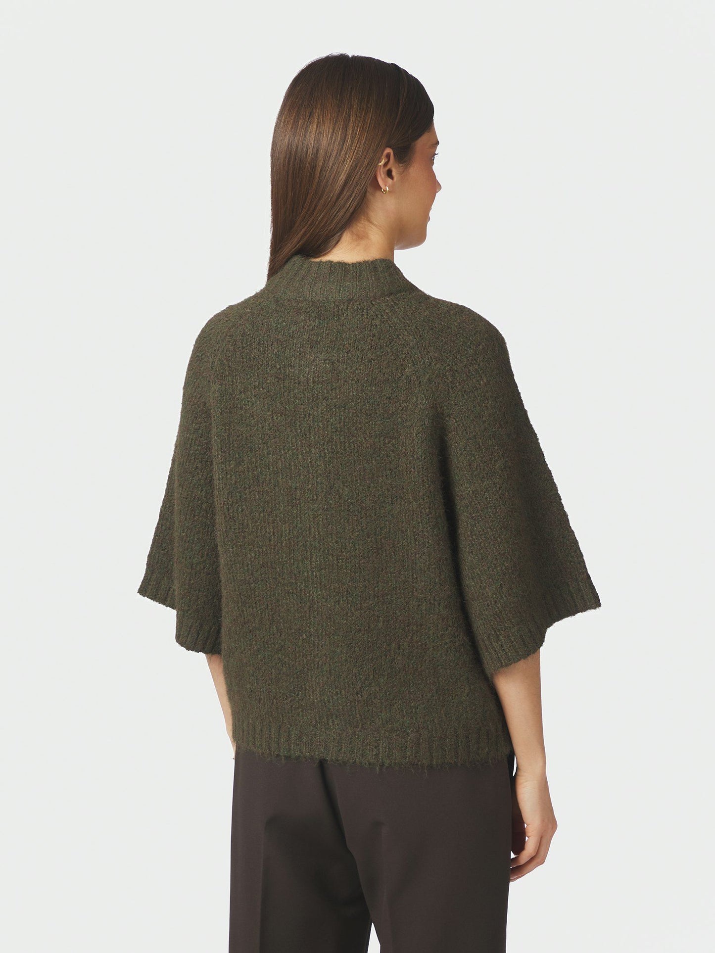 Benuta Fluffy Knit Cardigan Army Neo Noir