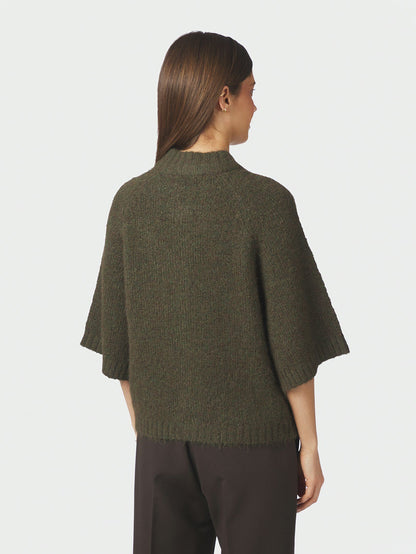 Benuta Fluffy Knit Cardigan Army Neo Noir