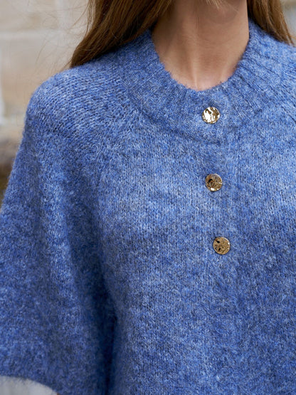 Benuta Fluffy Knit Cardigan Smoke Blue Neo Noir