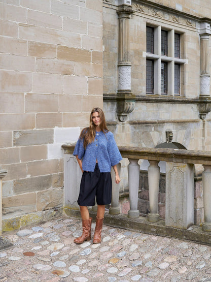 Benuta Fluffy Knit Cardigan Smoke Blue Neo Noir