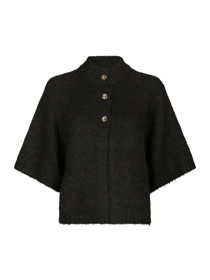 Benuta Fluffy Knit Cardigan Dark Brown Neo Noir