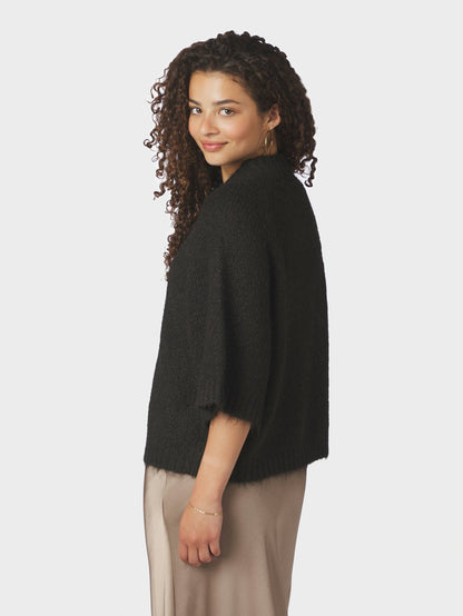 Benuta Fluffy Knit Cardigan Dark Brown Neo Noir