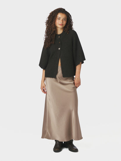 Benuta Fluffy Knit Cardigan Dark Brown Neo Noir