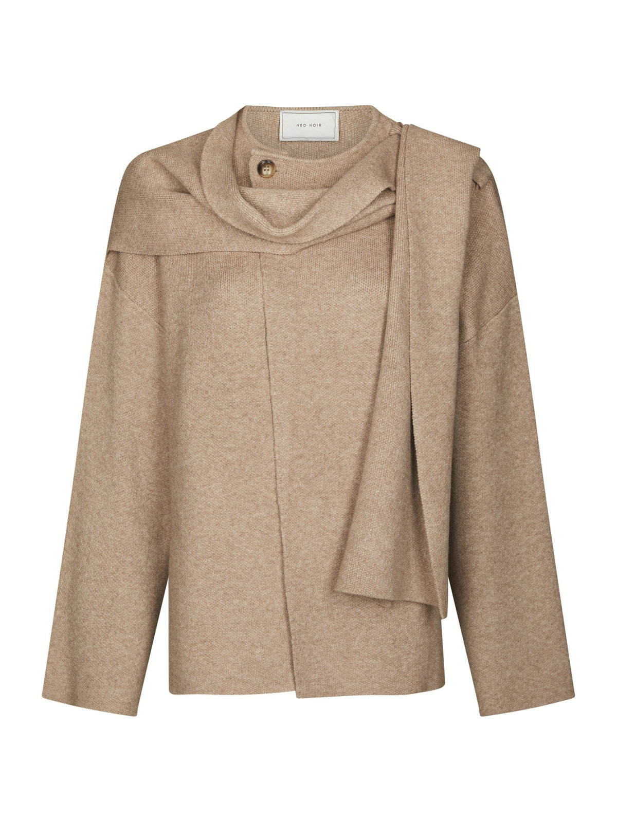 Wals Knit Scarf Blouse Beige Neo Noir