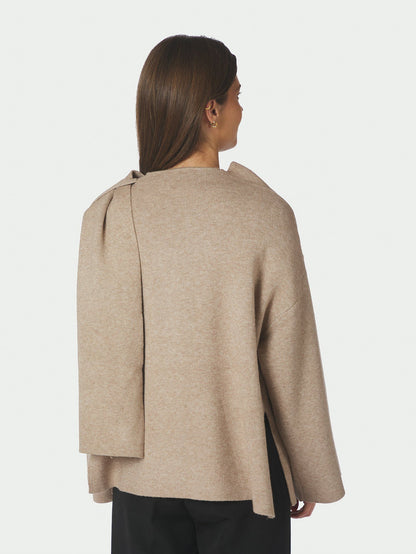 Wals Knit Scarf Blouse Beige Neo Noir