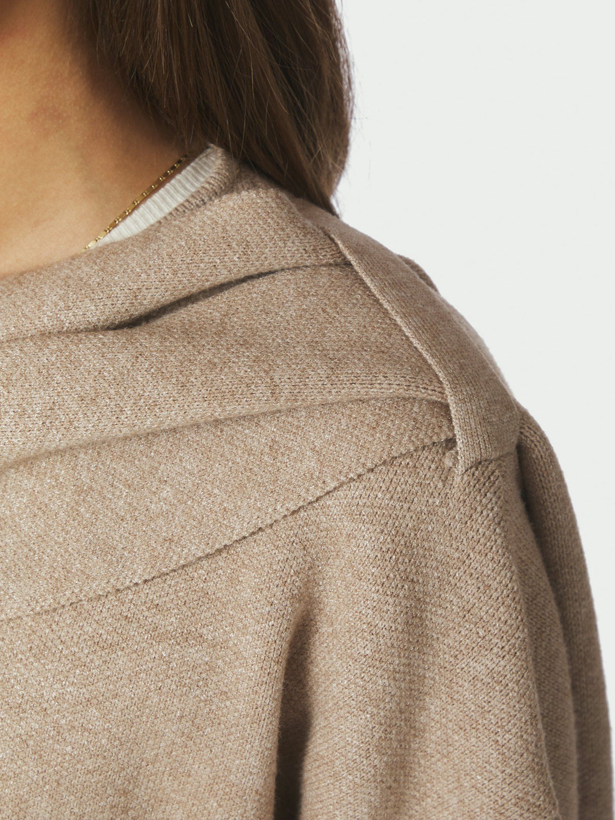 Wals Knit Scarf Blouse Beige Neo Noir