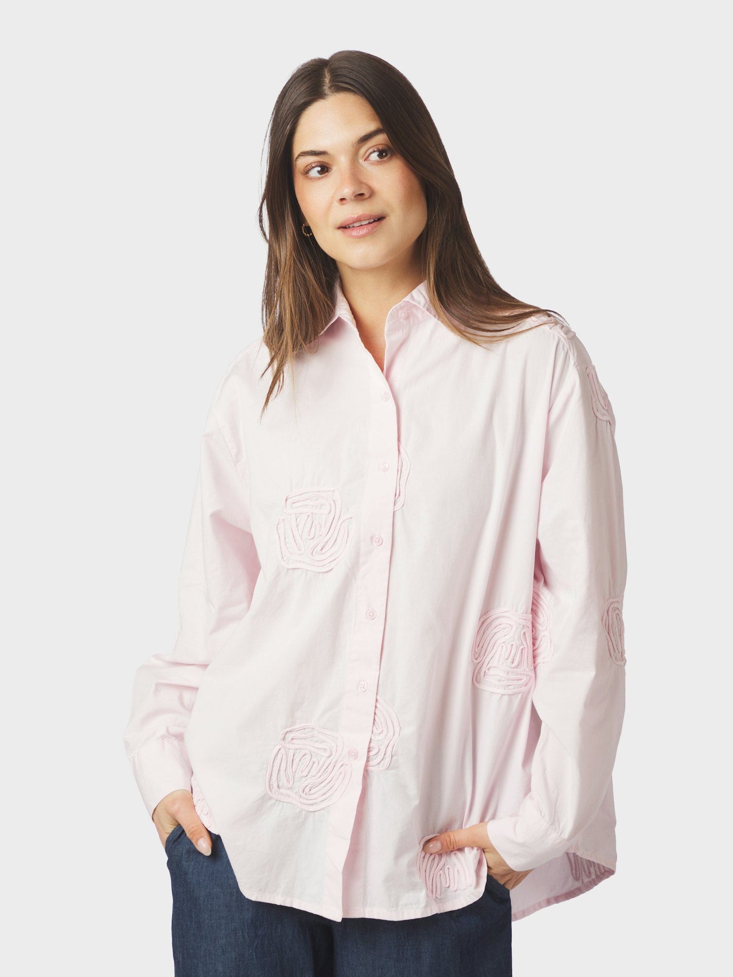 Dalma Dori Emb Shirt Light Pink Neo Noir
