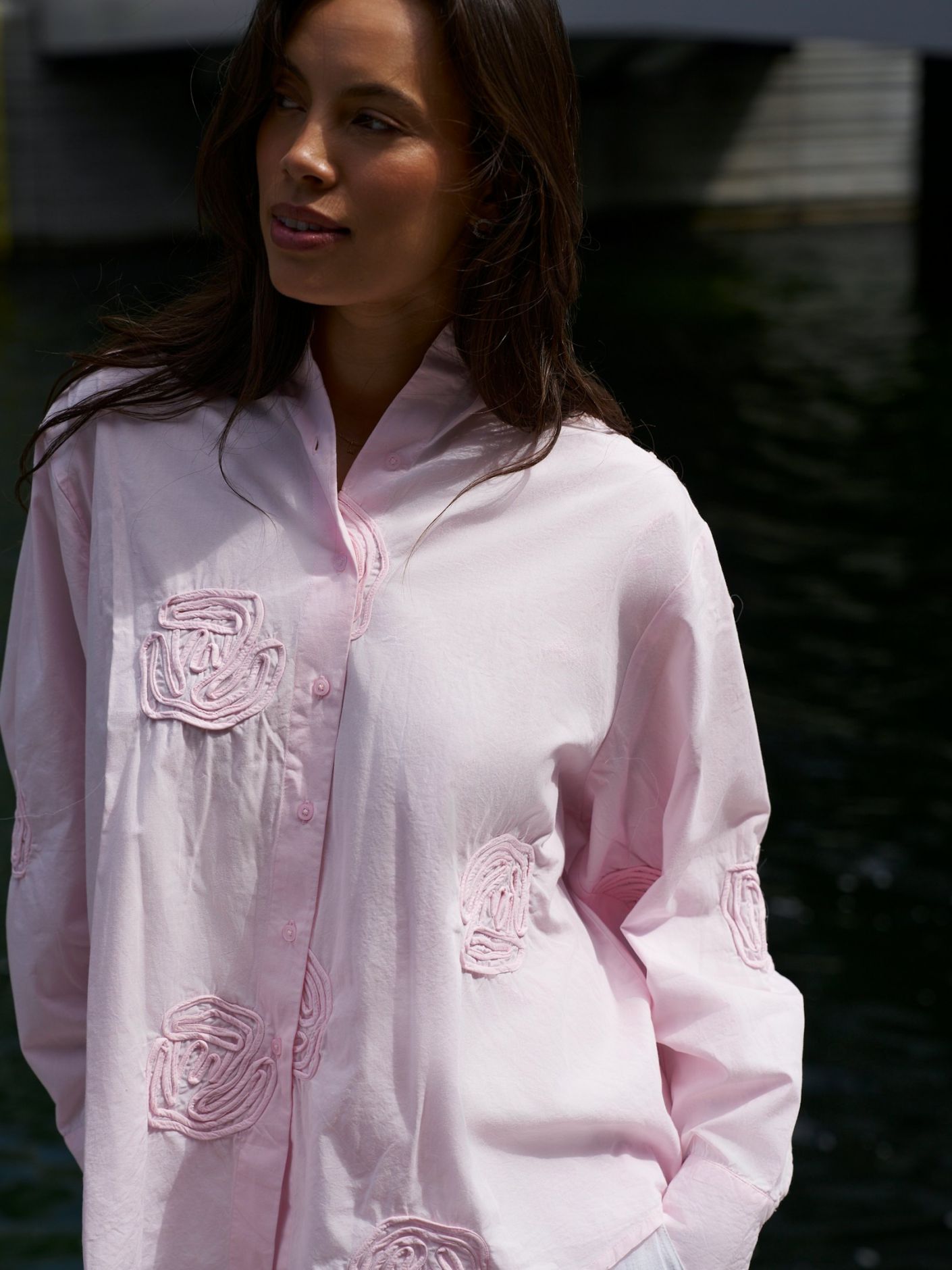 Dalma Dori Emb Shirt Light Pink Neo Noir