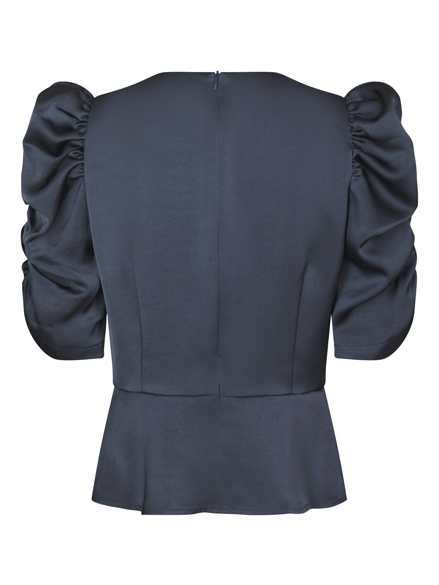Benua Heavy Sateen Blouse Midnight Blue Neo Noir