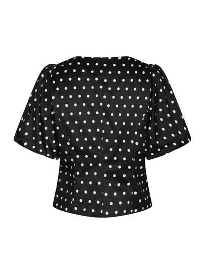Anela Dot Blouse Black