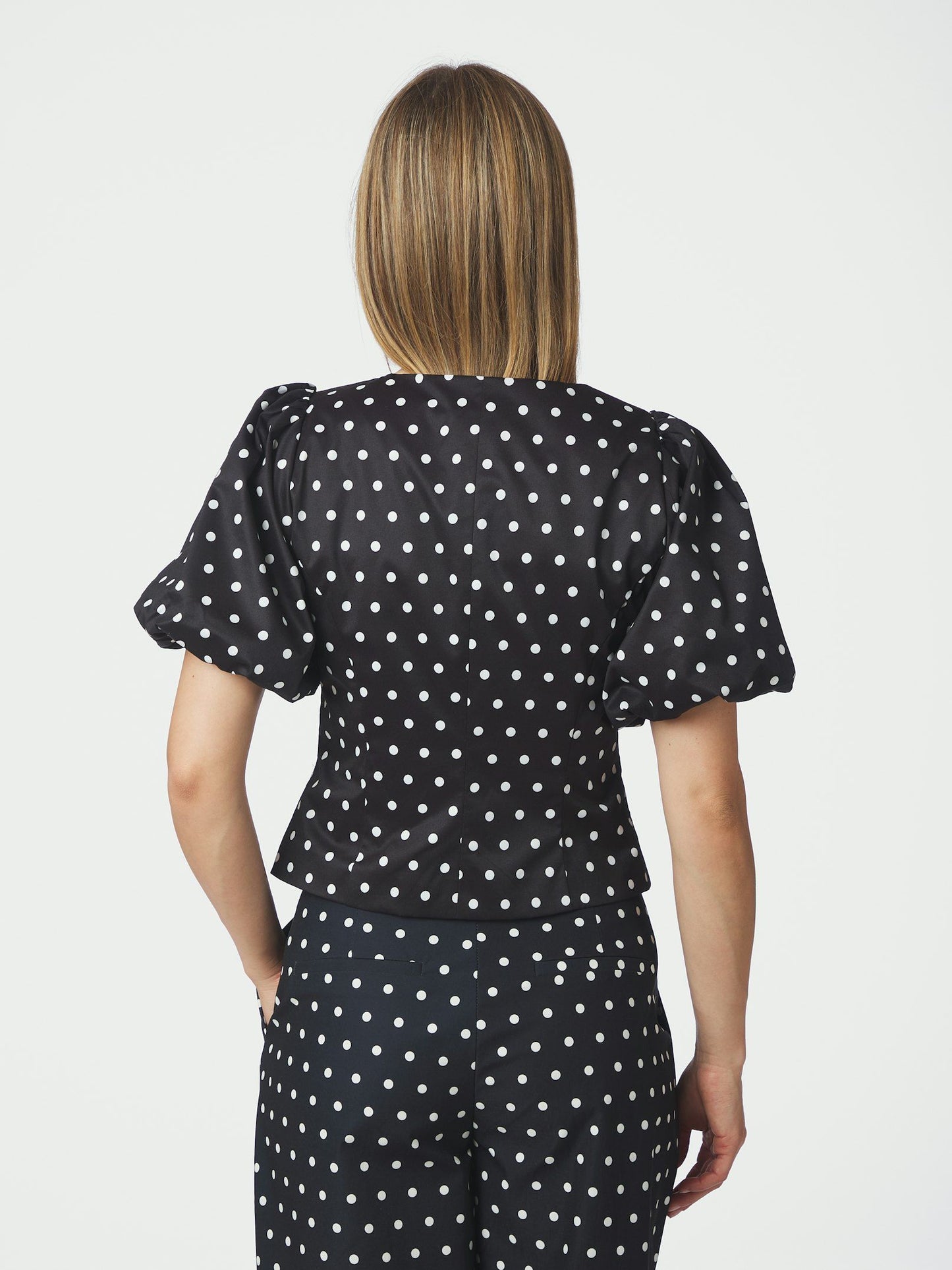 Anela Dot Blouse Black