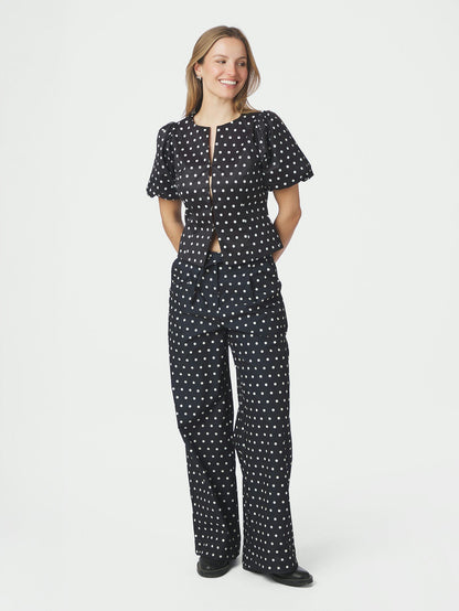 Anela Dot Blouse Black