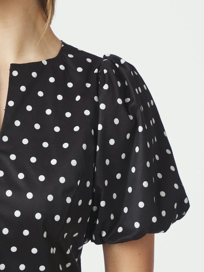 Anela Dot Blouse Black