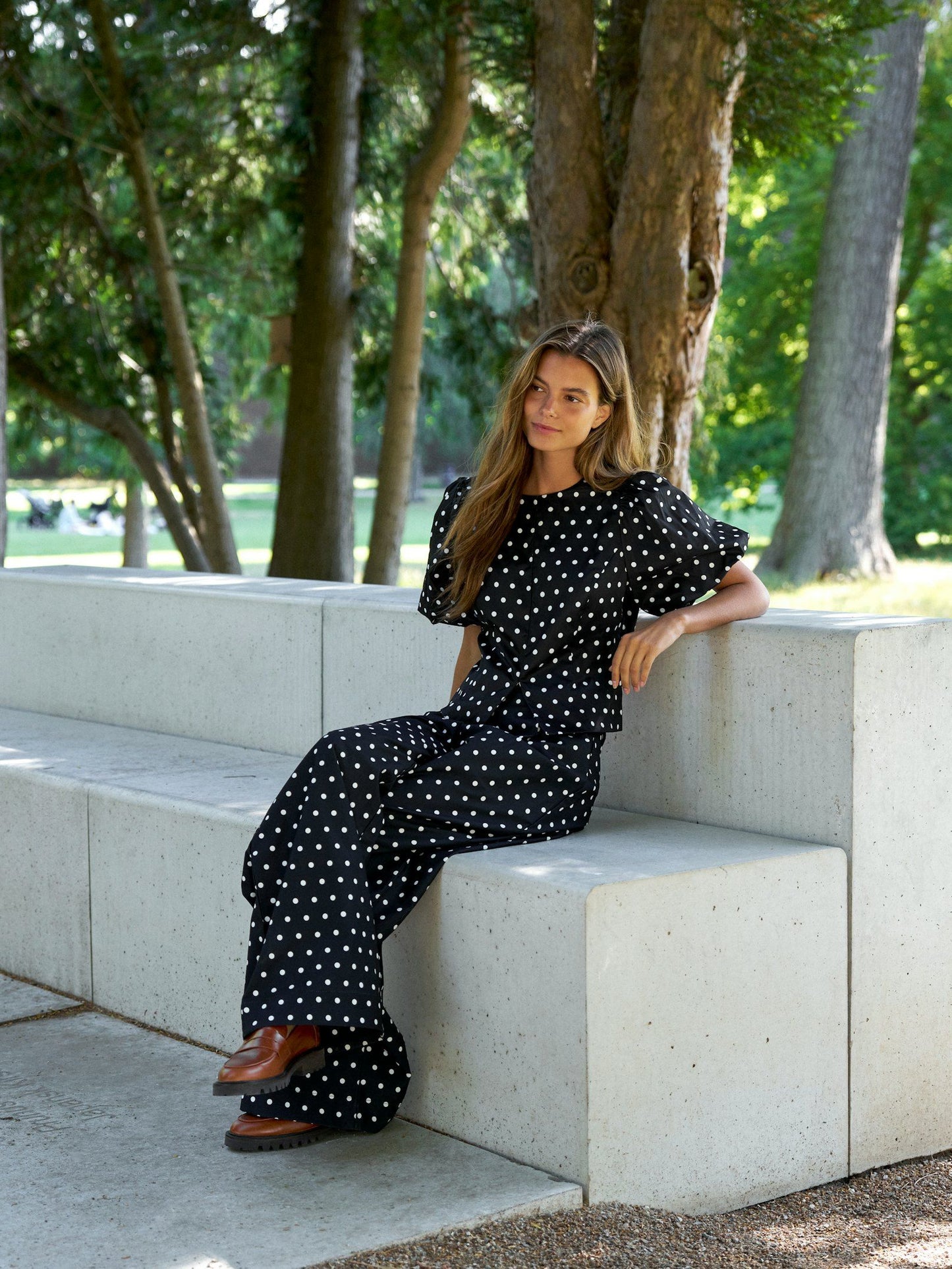Anela Dot Blouse Black