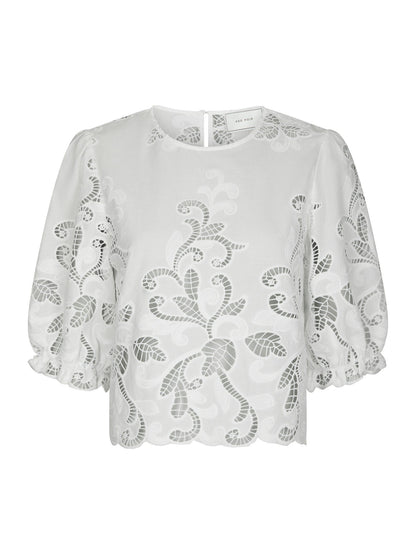 Fia Embroidery Blouse Production White Neo Noir