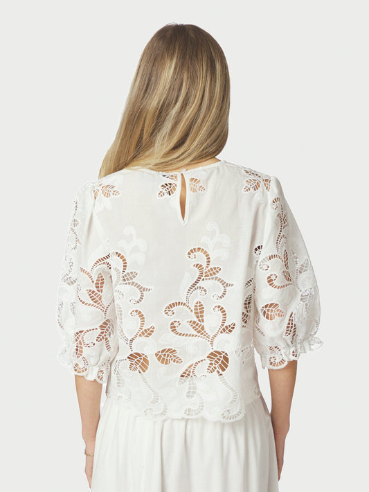 Fia Embroidery Blouse Production White Neo Noir