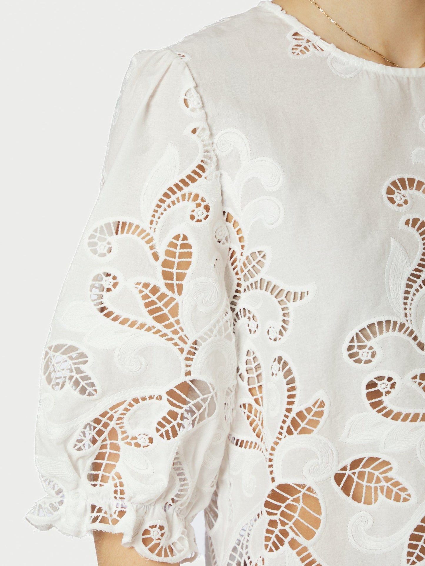 Fia Embroidery Blouse Production White Neo Noir