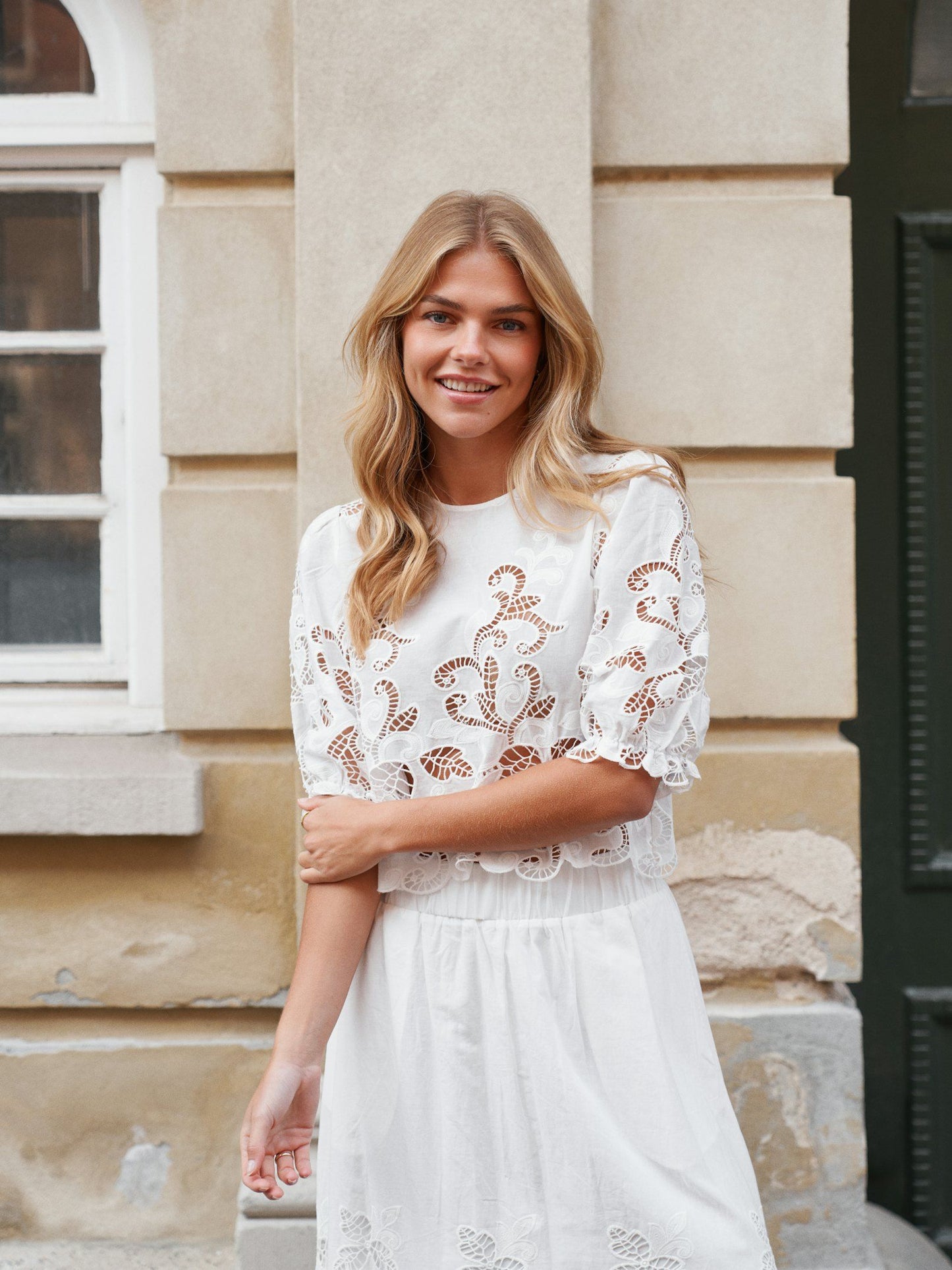 Fia Embroidery Blouse Production White Neo Noir