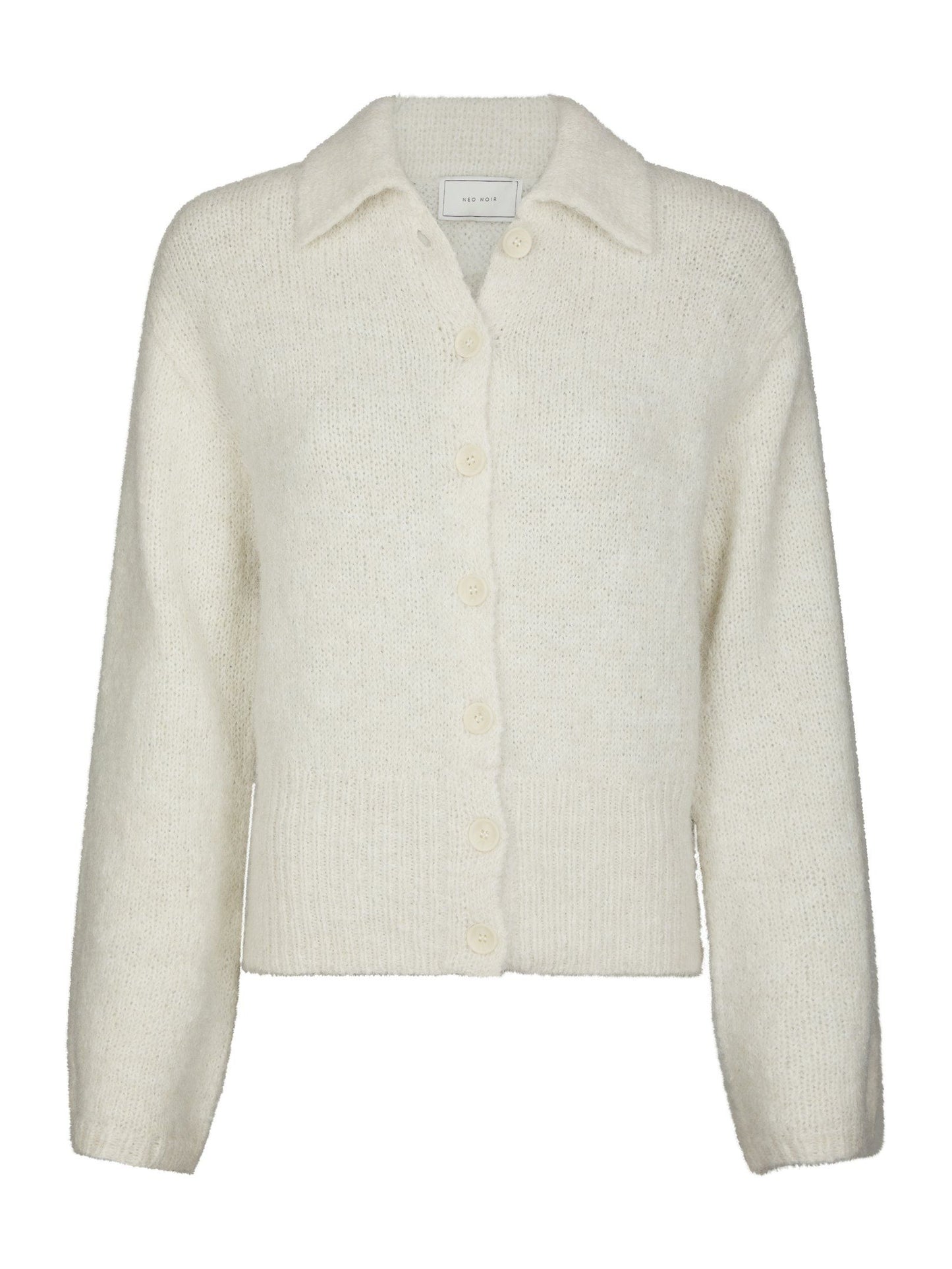 Ramera Fluffy Knit Cardigan Off White Neo Noir