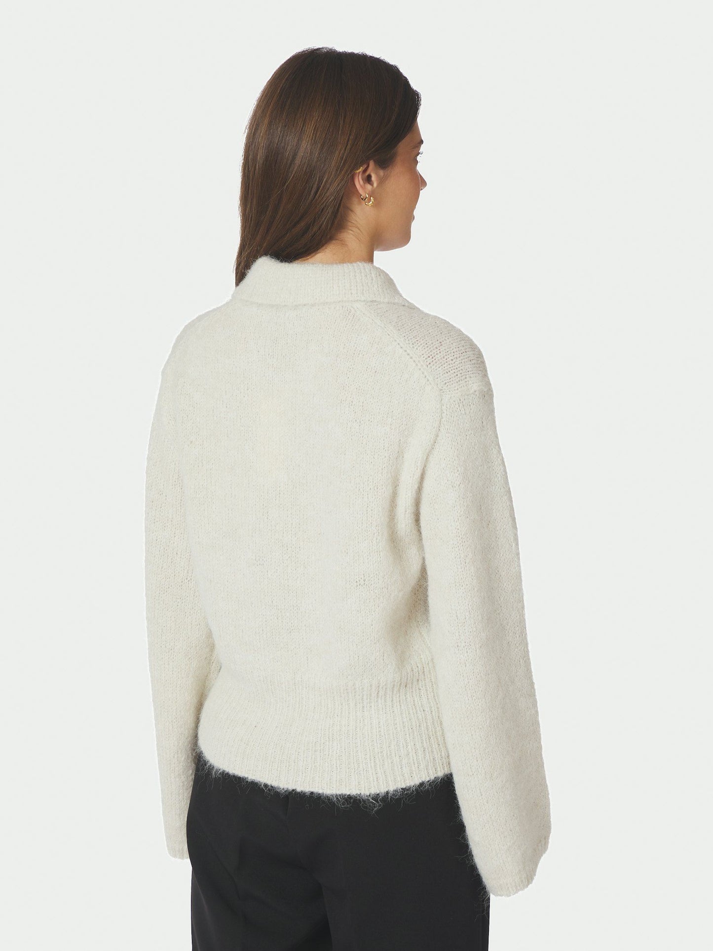 Ramera Fluffy Knit Cardigan Off White Neo Noir