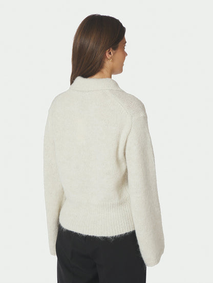 Ramera Fluffy Knit Cardigan Off White Neo Noir