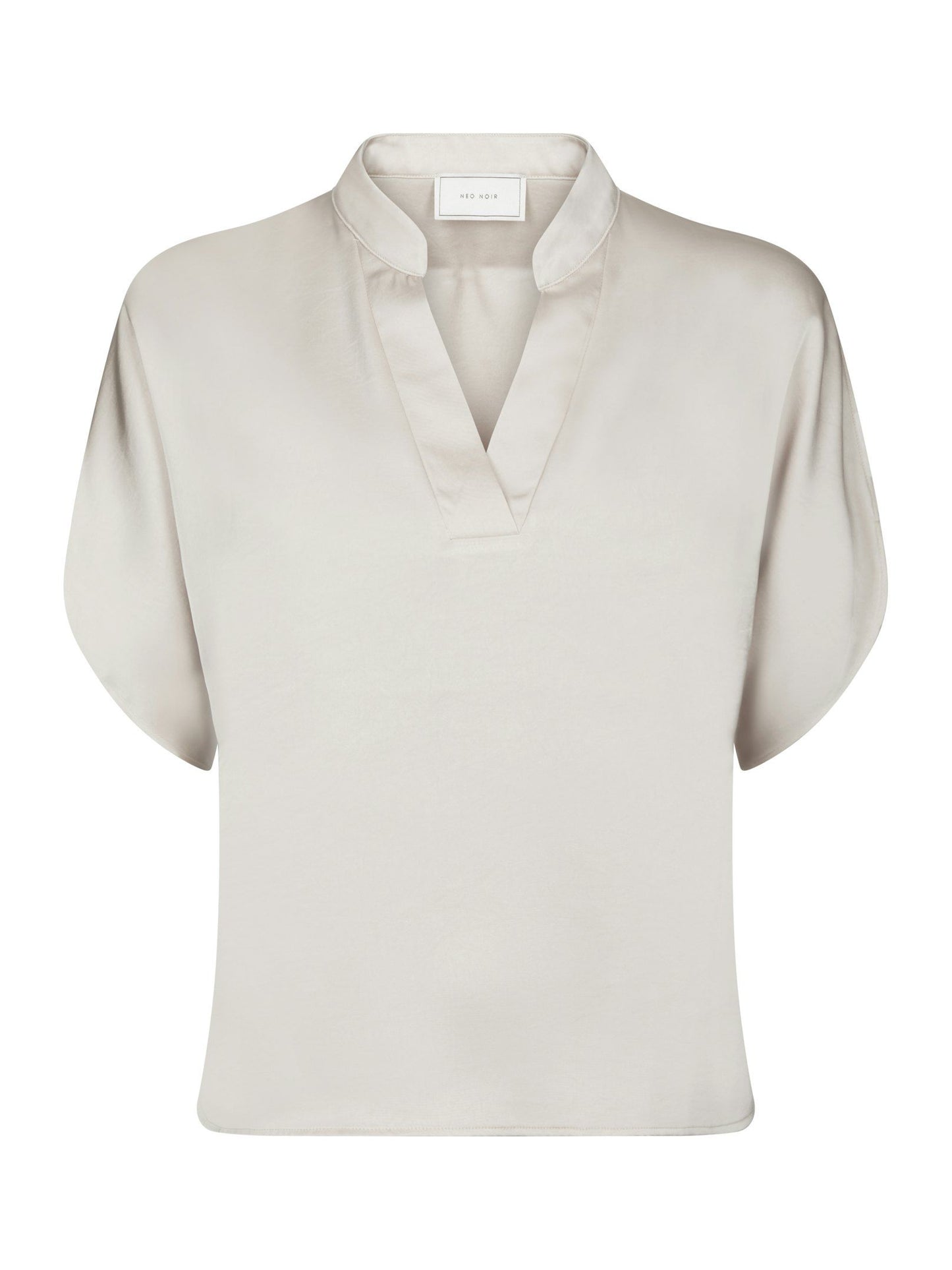 Anelle Heavy Sateen Blouse Pearl Neo Noir