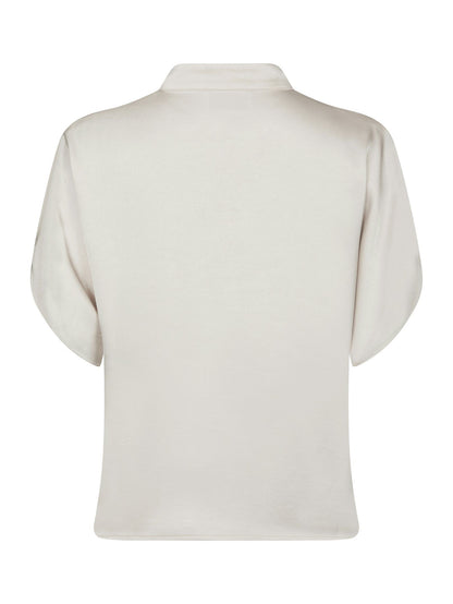 Anelle Heavy Sateen Blouse Pearl Neo Noir