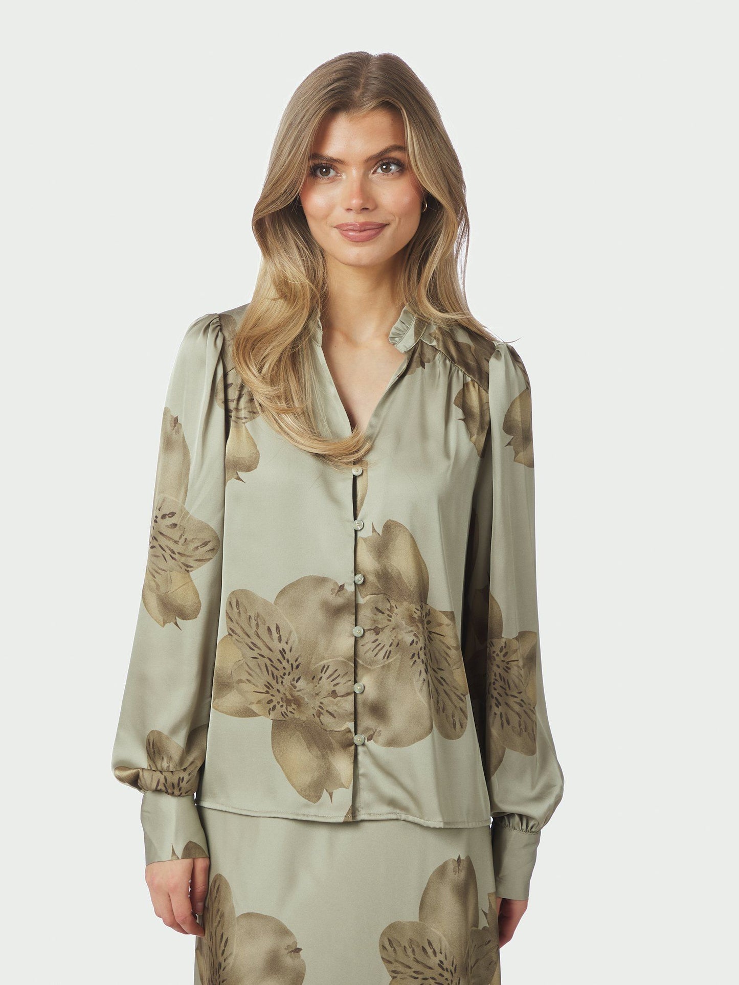 Massima Misty Orchid Blouse Smoke Green Neo Noir