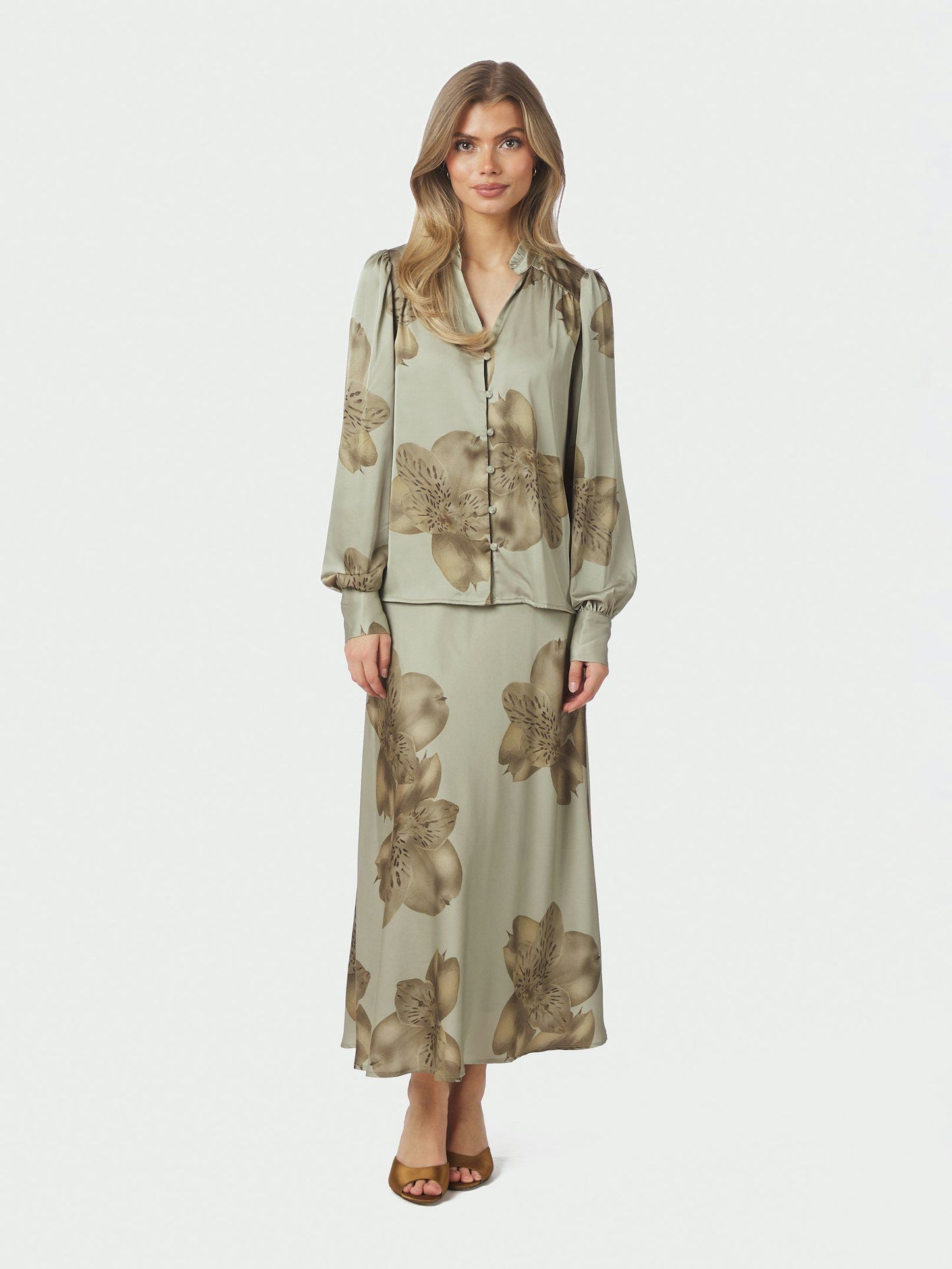 Massima Misty Orchid Blouse Smoke Green Neo Noir