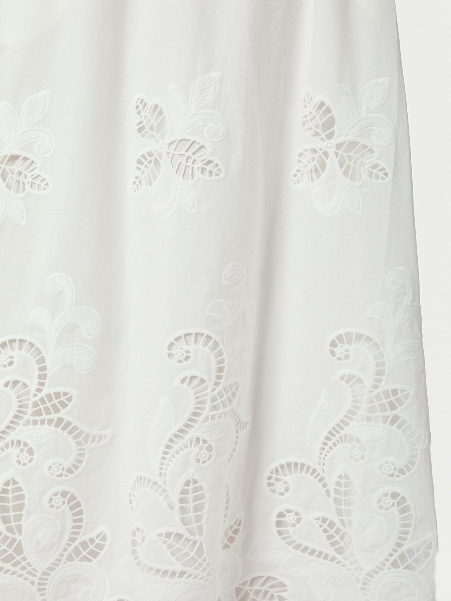 Yara Long Emb Skirt White Neo Noir