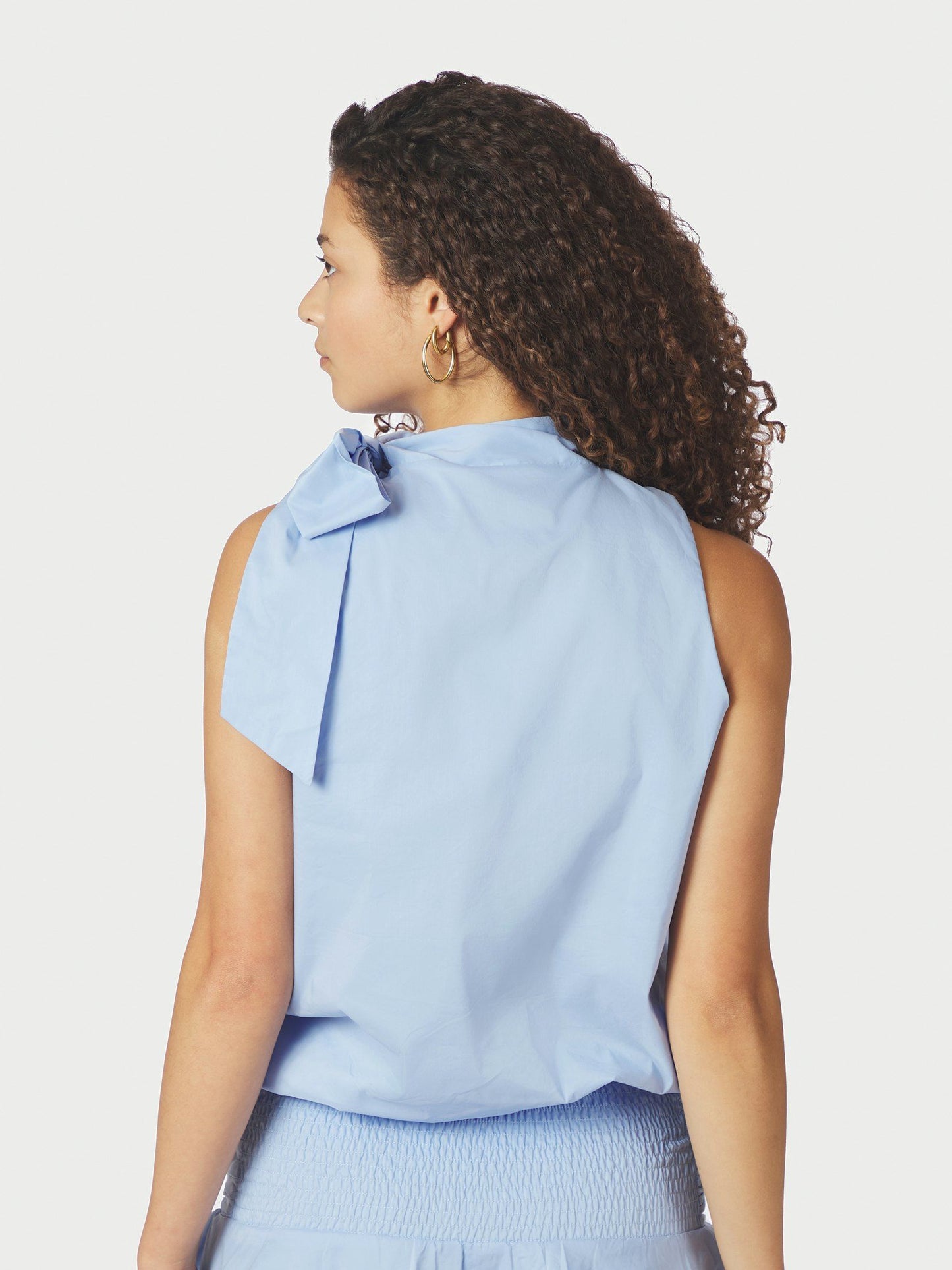 Veda Poplin Top Light Blue Neo Noir