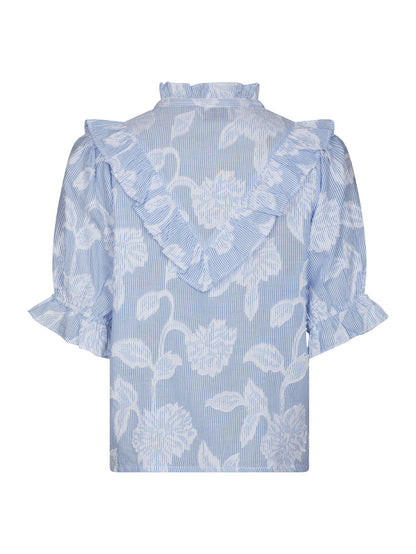 Manet Jacquard Blouse Light Blue Neo Noir