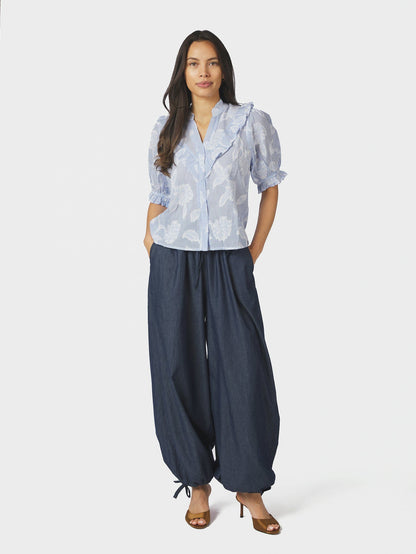 Manet Jacquard Blouse Light Blue Neo Noir