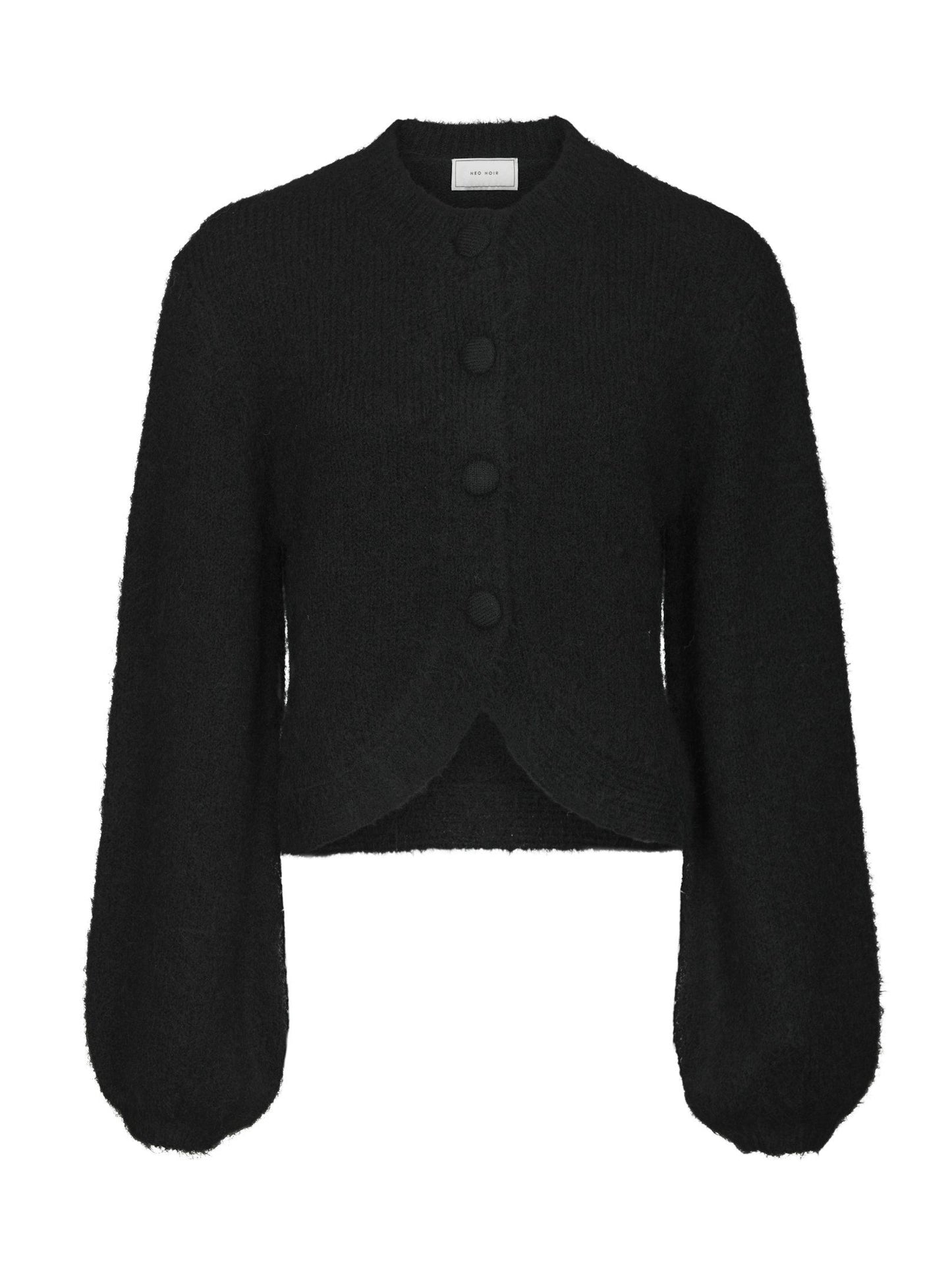 Gio Fluffy Knit Cardigan Black
