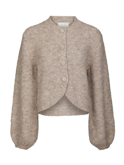 Gio Fluffy Knit Cardigan Beige Neo Noir
