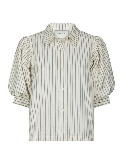 Etta Slim Stripe Shirt Off White Neo Noir