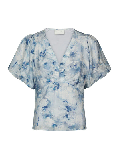 Irina Flower Blouse Blue Neo Noir