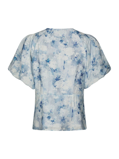 Irina Flower Blouse Blue Neo Noir