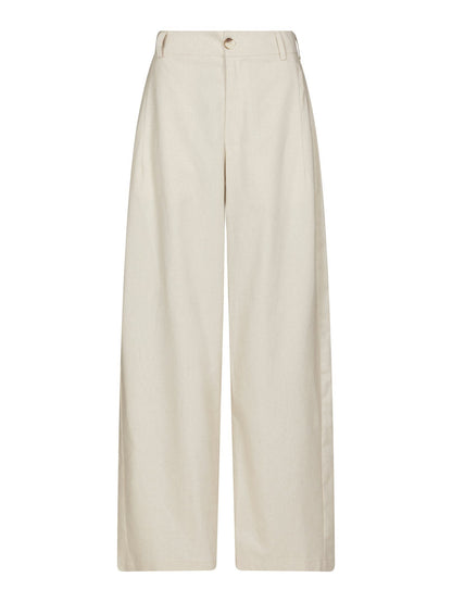 Essiall Linen Pants Creme Neo Noir