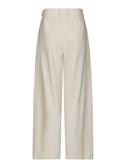 Essiall Linen Pants Creme Neo Noir