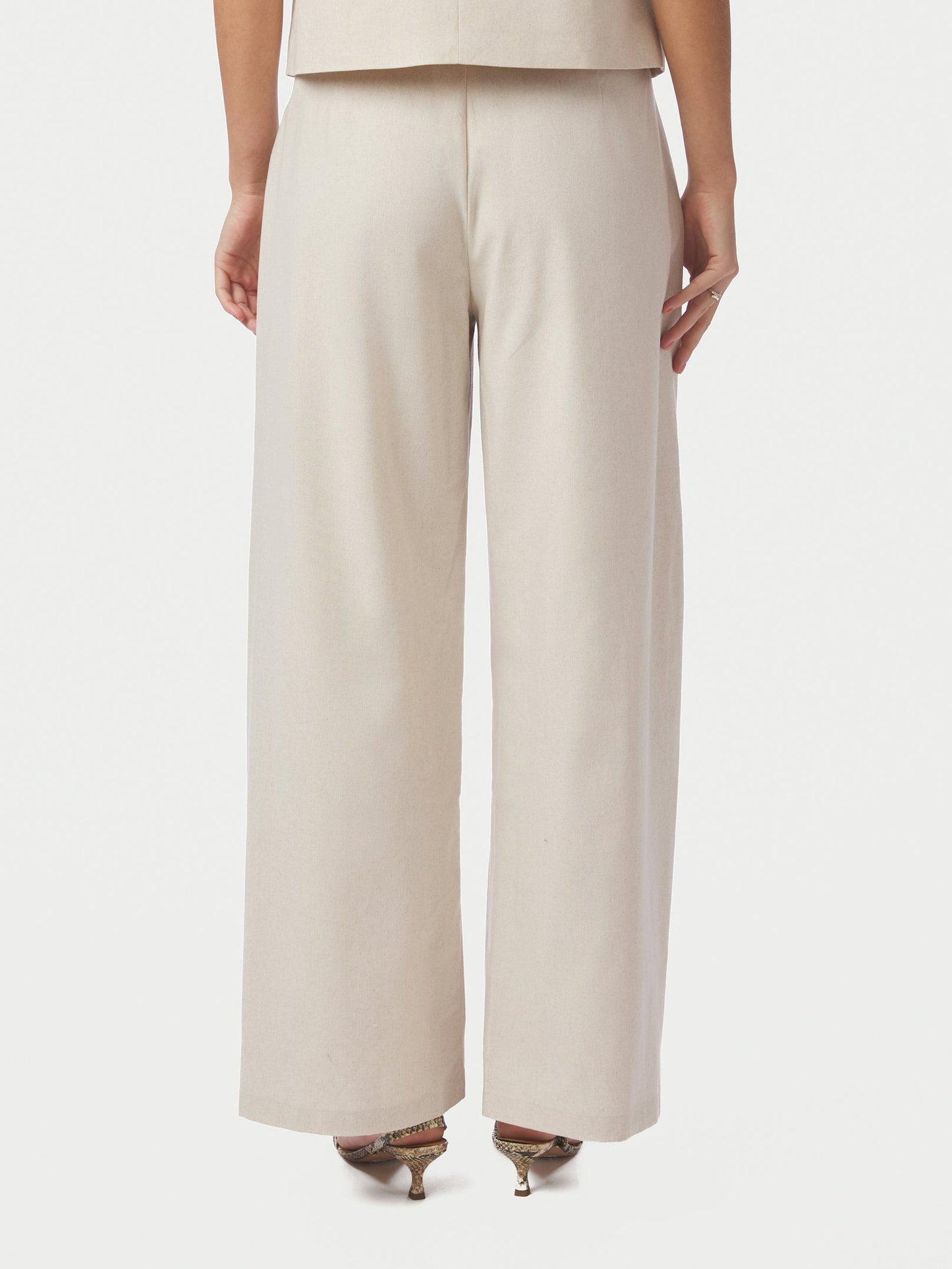 Essiall Linen Pants Creme Neo Noir