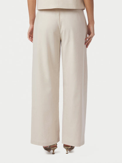 Essiall Linen Pants Creme Neo Noir