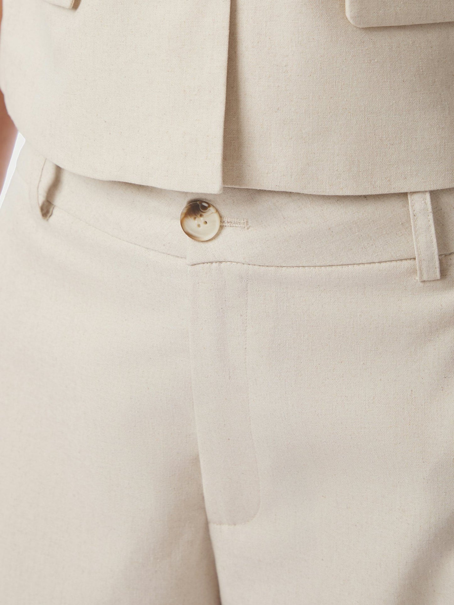 Essiall Linen Pants Creme Neo Noir