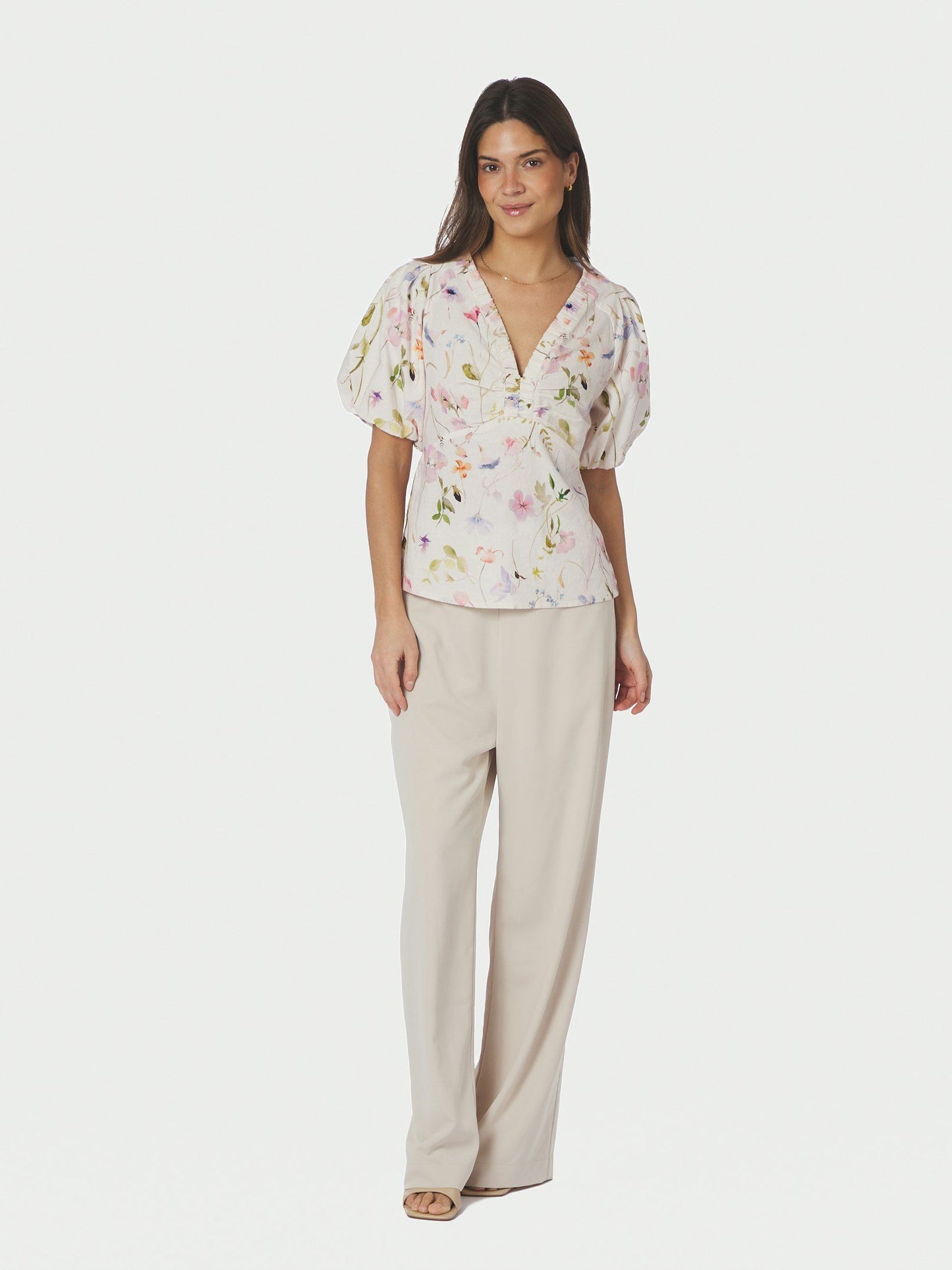 Irina Flower Blouse Off White Neo Noir